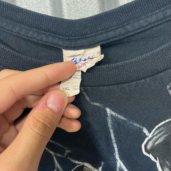 VTG Y2K Ghost Rider Motorcycle Choppers Lightning Black Graphic T Shirt SZ 2XL - Picture 2 of 3